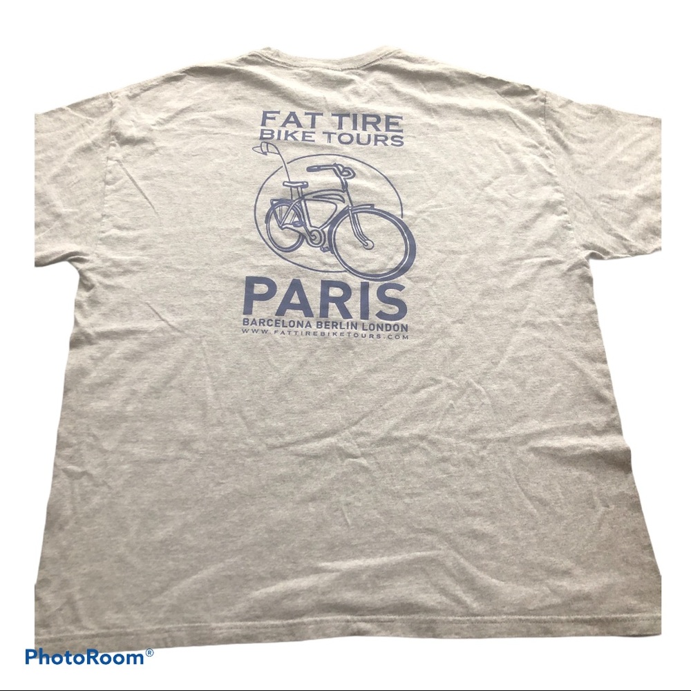 Fat Tire Bike Tours Paris t shirt XL Gray